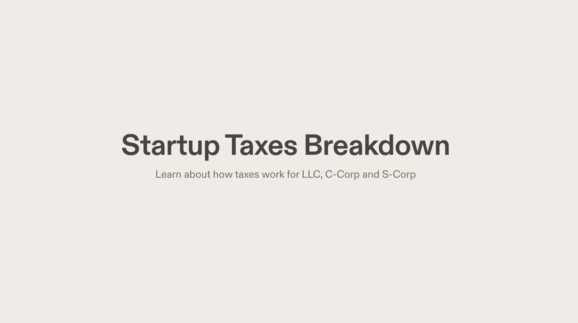 Startup Taxes